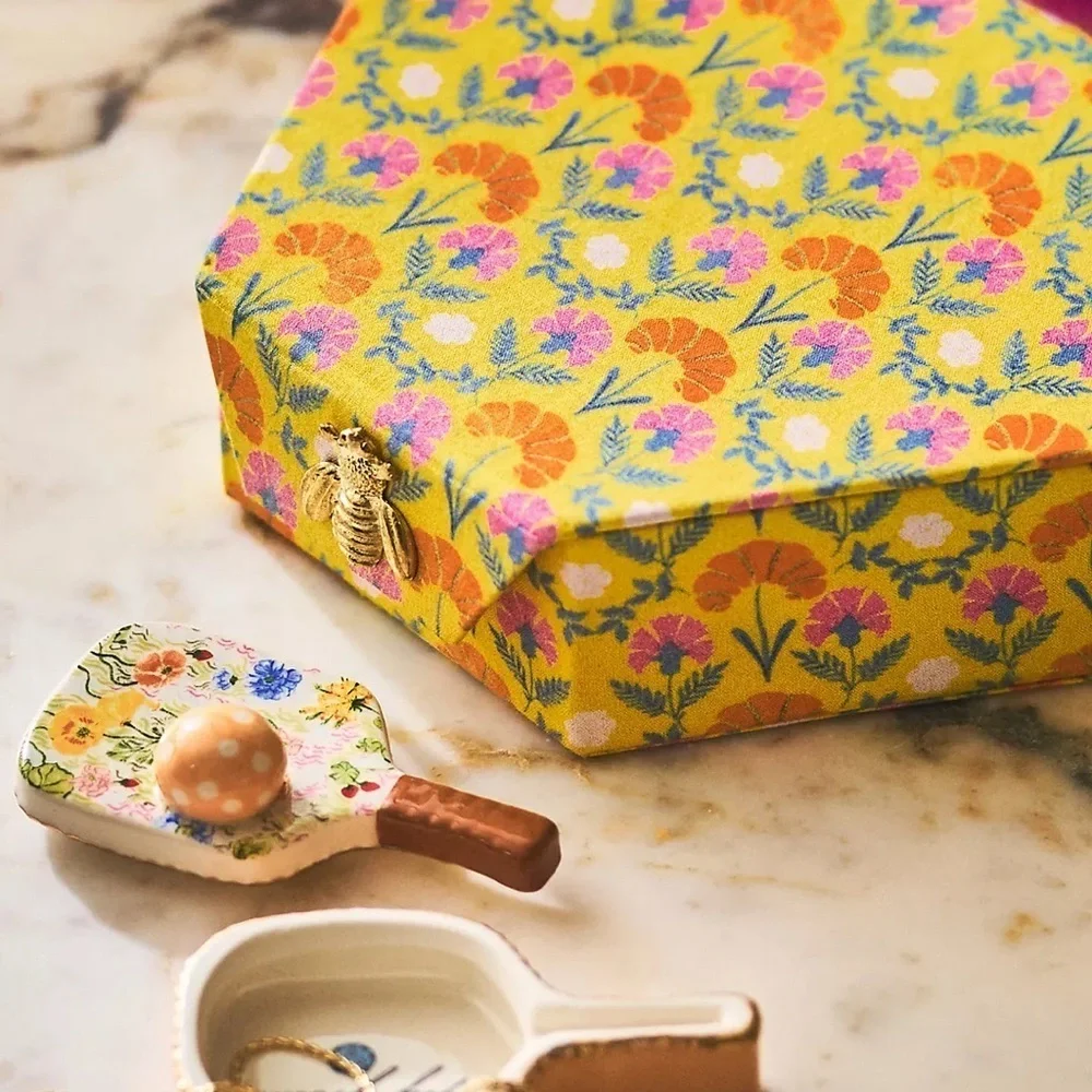 Anthropologie Annie Floral Jewelry Box